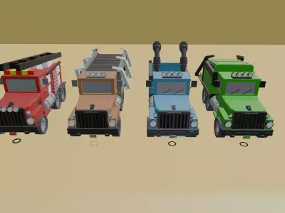 truck Low-poly 3D model