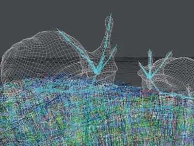 Snails Scene Low-poly 3D model