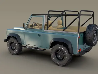 1985 Land Rover Defender 90 with interior ver 3 3D model