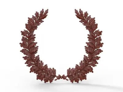 Wreath of oak leaves 3D print model