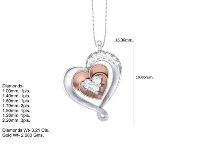 6 LUXURY  WOMEN HEART SHAPE JEWELRY  STL 3DM RENDER DETAILS 3D print model