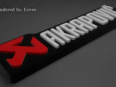 Akrapovic Logo With own background Low-poly 3D model