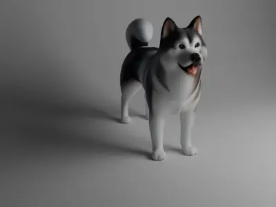 Dog with LODs Low-poly 3D model