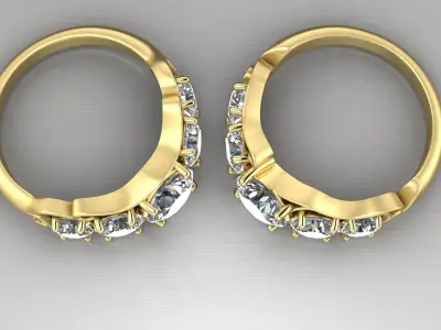 Ring with patterns 3D print model