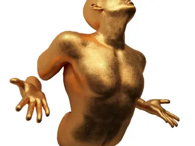 human sculpture wall art 01 3D model
