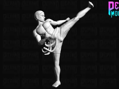 Jean Claude Van Damme in Bloodsport - 62mm scale miniature 3D print model