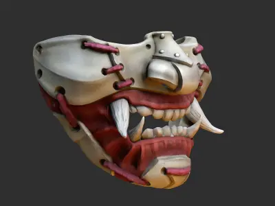 Oni Mask 7 Half Face Rev Version 3D print model