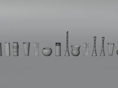 glass vases Free 3D model