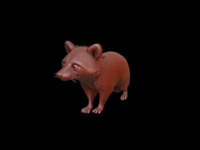 Raccoon Animal Sculpture 3D print model