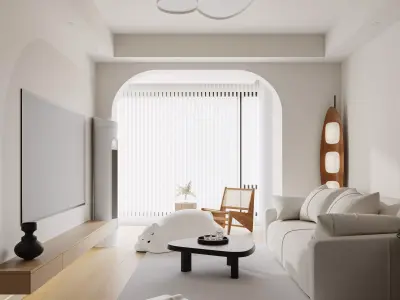 Modern living room dining room interior scenes 275 3D model