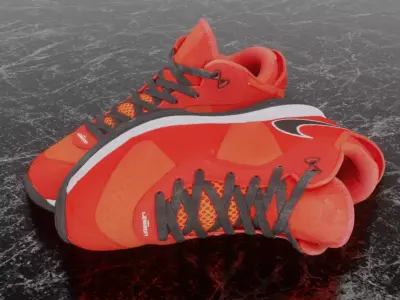 NIKE LEBRON 8 V2 SOLAR RED 3D SHOES 3D model