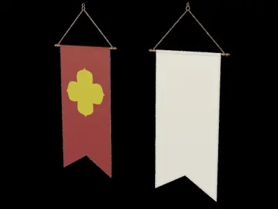 Renaissance Hanging Banner Free low-poly 3D model