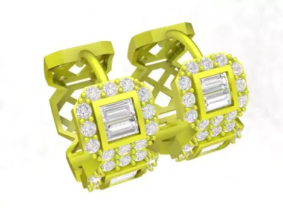 A7644 Luxury Diamond Hook Earring 3D Model 3D print model