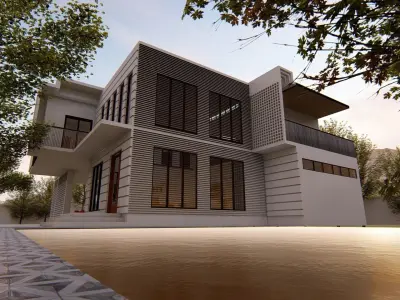 MODERN RESIDENTIAL HOUSE 3D model purchase