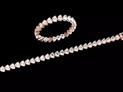 Statement Trillion Bracelet With Lock 3D print model