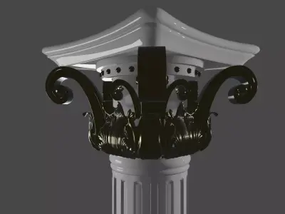 Baroque Pillar Free 3D model