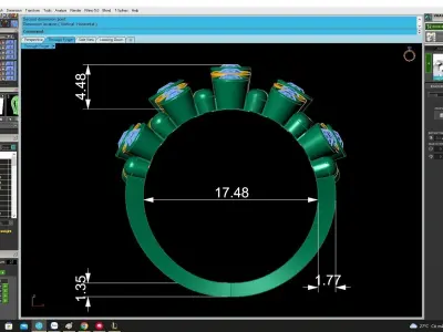 Luxury Multi Bezel Cluster Ring 3D Jewelry Model 4506 3D print model
