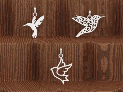 Bird Pendant Set01 3D print model
