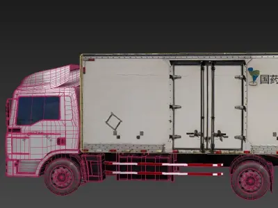 Chinese medicine reagent vehicle car Truck Box cargo 3D model
