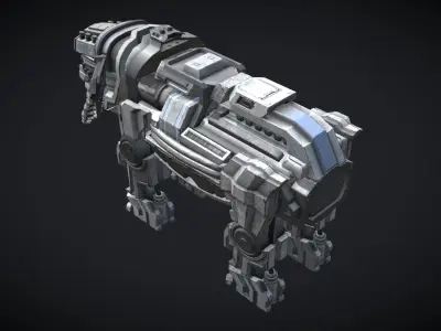 Mecha Elephant Low-poly 3D model