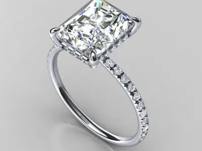 Engagement ring  3D cad file ready to print  3D print model