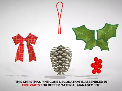 Christmas Pine Cone Decoration 3D Model 3D model