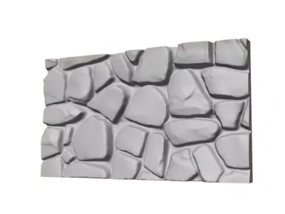 Natural Dolomite Stone Wall 3D model