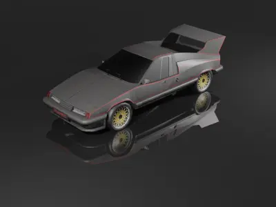 SKODA 110 FERAT - prototype sport car Low-poly 3D model