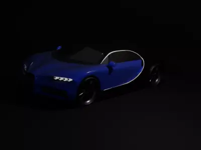 Bugatti Chiron Low-poly 3D model