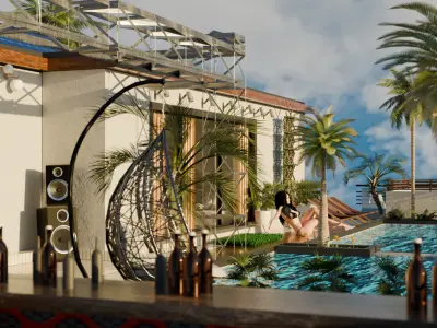 Penthouse Rooftop with Interior and Exterior 3D model