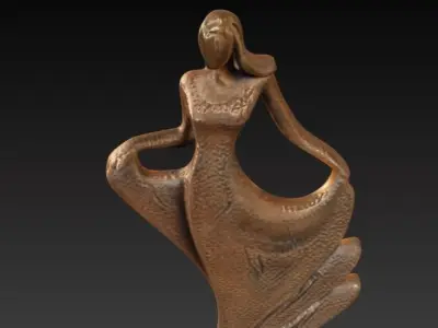 modern woman statue 3D model