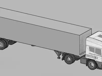 Container Truck Low-poly 3D model