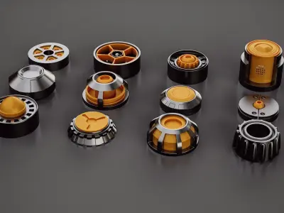 Hard Surface Robot Kitbash 3D model