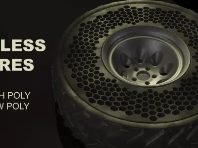 Airless Tire Low-poly 3D model