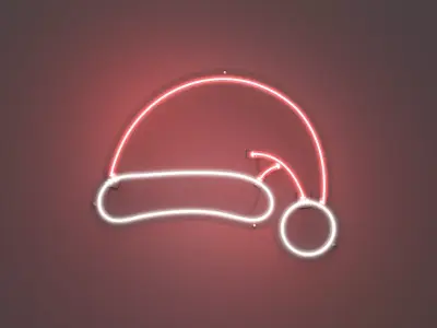 Santa Hat - Neon Sign 3D model
