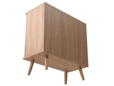 Wooden Sideboard v1 Low-poly 3D model