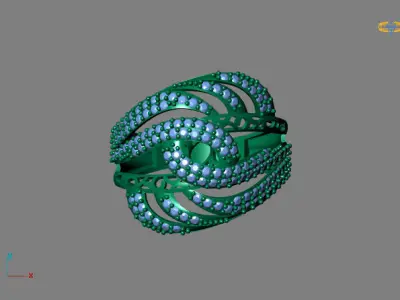 STL 3DM Women Ring Womens Ring Diamonds With Stone Model 3D print model