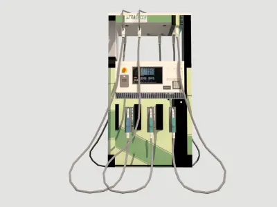 Petrol Fuel Pump Low-poly 3D model