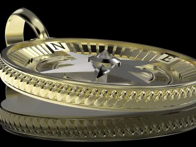 Nautical Star Compass Pendant 3D print model
