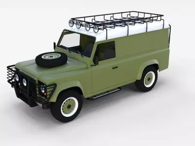 Land Rover Defender 110 Hard Top w interior rev 3D model