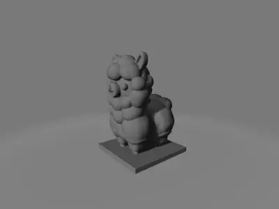 Playful Cartoon-Style 3D Printed alpaca Statue 3D print model