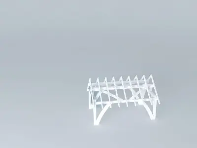 cruck, english tie joints, timber frame. Free 3D model