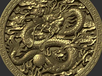Dragon pendant 3D print model 2