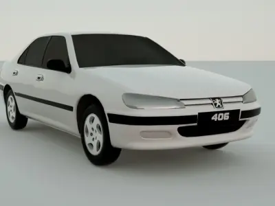 Peugeot 406  Low-poly 3D model