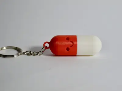 Smiling Pill Keychain 3D print model