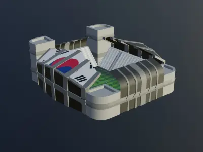 Football Stadium - South Korea Low-poly 3D model