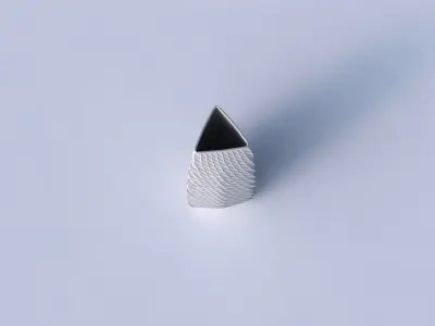 Vase triangle with twisted diagonal grid dents 3D print model