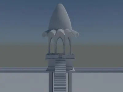 Lake Temple Low-poly 3D model