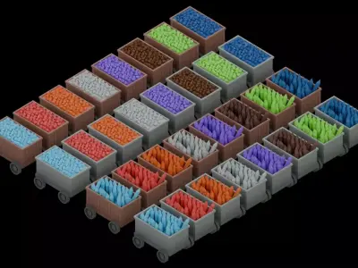 Editing Low Poly Mining Camp Modular Asset Pack Low-poly 3D model