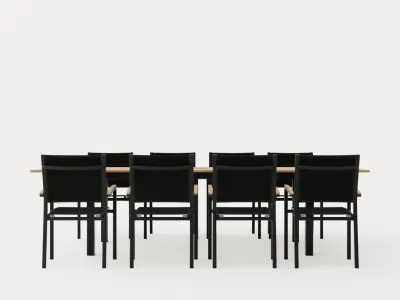 Twin dining set Low-poly 3D model